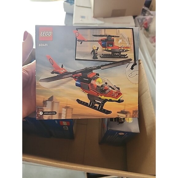 LEGO City Fire Rescue Helicopter Building Toy 60411 - Picture 2 of 2